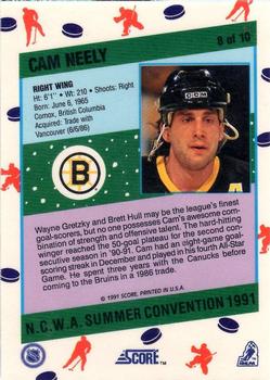 1991 Score National Candy Wholesalers of America (N.C.W.A.) Summer Convention #8 Cam Neely Back