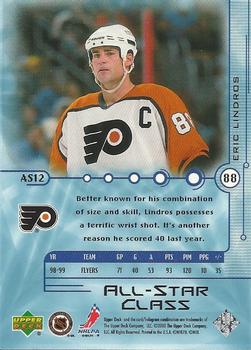 1999-00 Upper Deck - All-Star Class #AS12 Eric Lindros Back