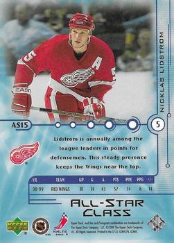 1999-00 Upper Deck - All-Star Class #AS15 Nicklas Lidstrom Back