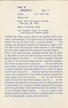 1971-72 Boston Bruins #NNO Phil Esposito Back