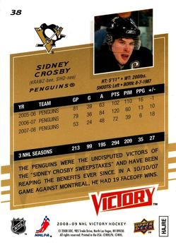2008-09 Upper Deck Victory - Gold #38 Sidney Crosby Back