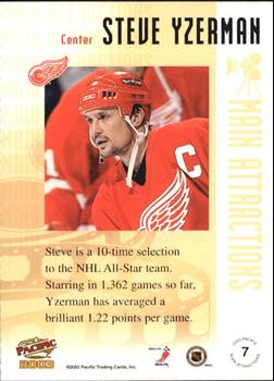 2002-03 Pacific - Main Attractions #7 Steve Yzerman Back