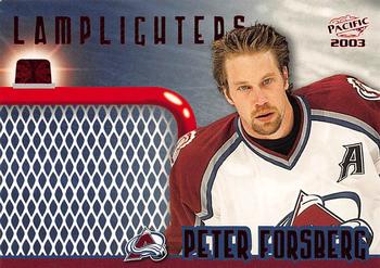 2002-03 Pacific - Lamplighters #5 Peter Forsberg Front
