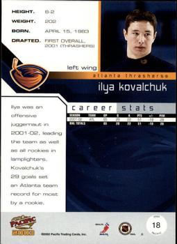 2002-03 Pacific - Red #18 Ilya Kovalchuk Back