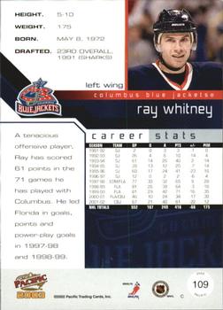 2002-03 Pacific - Red #109 Ray Whitney Back