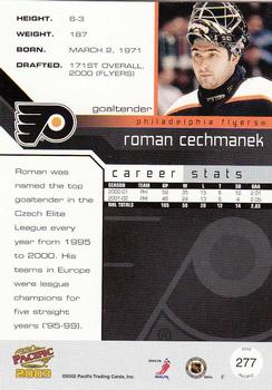 2002-03 Pacific - Red #277 Roman Cechmanek Back
