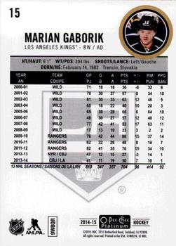 2014-15 O-Pee-Chee Platinum #15 Marian Gaborik Back