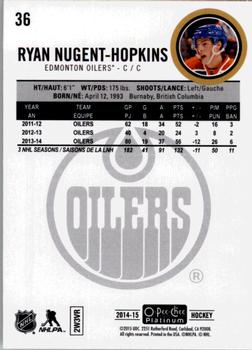 2014-15 O-Pee-Chee Platinum #36 Ryan Nugent-Hopkins Back