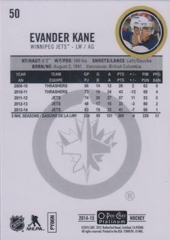 2014-15 O-Pee-Chee Platinum #50 Evander Kane Back