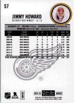 2014-15 O-Pee-Chee Platinum #57 Jimmy Howard Back