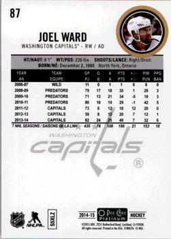 2014-15 O-Pee-Chee Platinum #87 Joel Ward Back