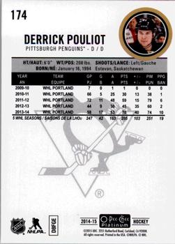 2014-15 O-Pee-Chee Platinum #174 Derrick Pouliot Back