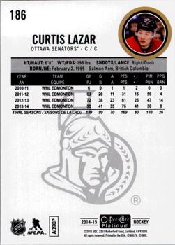 2014-15 O-Pee-Chee Platinum #186 Curtis Lazar Back