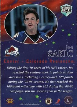 1998-99 Pacific Dynagon Ice - Adrenaline Rush Bronze #6 Joe Sakic Back