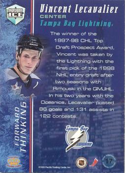 1998-99 Pacific Dynagon Ice - Forward Thinking #17 Vincent Lecavalier Back