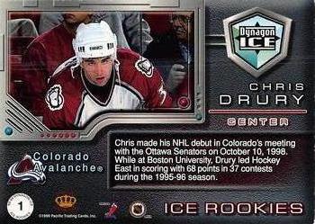 1998-99 Pacific Dynagon Ice - Ice Rookies #1 Chris Drury Back
