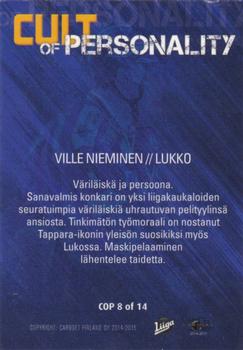 2014-15 Cardset Finland - Cult of Personality #COP8 Ville Nieminen Back