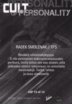 2014-15 Cardset Finland - Cult of Personality #COP13 Radek Smolenak Back