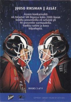 2014-15 Cardset Finland - Masks #MASKS3 Juuso Riksman Back