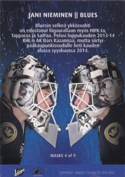 2014-15 Cardset Finland - Masks #MASKS4 Jani Nieminen Back