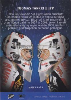 2014-15 Cardset Finland - Masks #MASKS9 Tuomas Tarkki Back