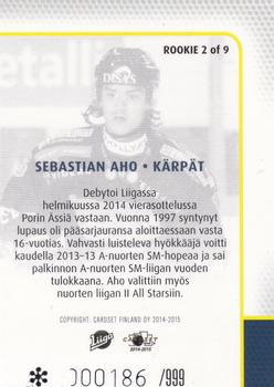 2014-15 Cardset Finland - Rookies #ROOKIE2 Sebastian Aho Back
