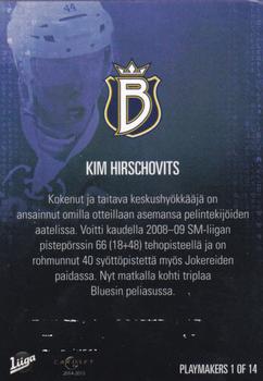 2014-15 Cardset Finland - Sixth Sense #PLAYMAKERS 1 Kim Hirschovits Back
