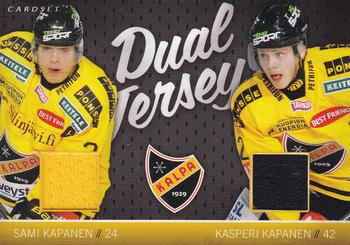 2014-15 Cardset Finland - Dual Jersey Series 2 Exchange #NNO Kasperi Kapanen / Sami Kapanen Front