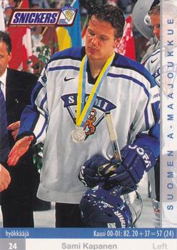 2001-02 Cardset Finland - Snickers Promo #172 Sami Kapanen Front