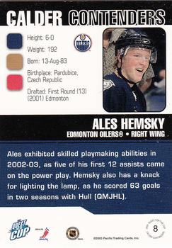 2002-03 Pacific Quest for the Cup - Calder Contenders #8 Ales Hemsky Back