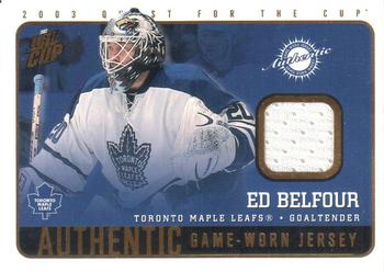 2002-03 Pacific Quest for the Cup - Jerseys #21 Ed Belfour Front