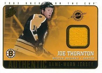 2002-03 Pacific Quest for the Cup - Jerseys #3 Joe Thornton Front
