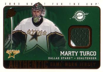 2002-03 Pacific Quest for the Cup - Jerseys #8 Marty Turco Front