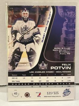 2002-03 Pacific Quest for the Cup - Gold #45 Felix Potvin Back