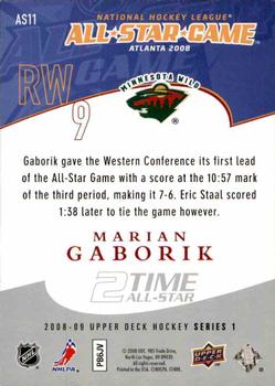 2008-09 Upper Deck - All-Stars #AS11 Marian Gaborik Back