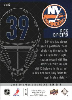 2008-09 Upper Deck - Masked Men #MM17 Rick DiPietro  Back