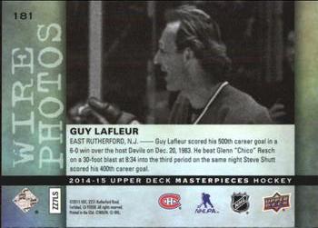 2014-15 Upper Deck Masterpieces #181 Guy Lafleur Back