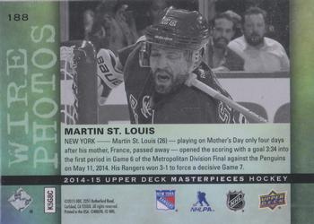 2014-15 Upper Deck Masterpieces #188 Martin St. Louis Back