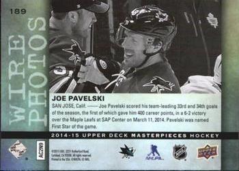 2014-15 Upper Deck Masterpieces #189 Joe Pavelski Back