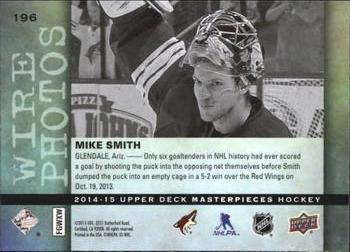 2014-15 Upper Deck Masterpieces #196 Mike Smith Back