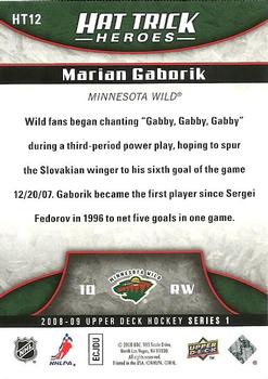2008-09 Upper Deck - Hat Trick Heroes #HT12 Marian Gaborik Back