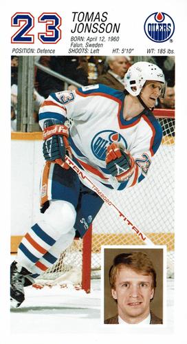 1988-89 Edmonton Oilers #NNO Tomas Jonsson Front