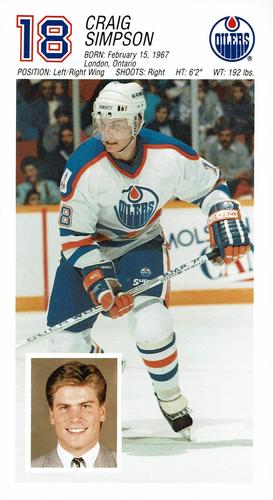 1988-89 Edmonton Oilers #NNO Craig Simpson Front