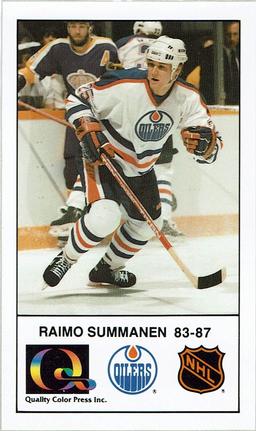 1988-89 Edmonton Oilers Action Magazine Tenth Anniversary Commemerative #3 Raimo Summanen Front