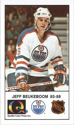 1988-89 Edmonton Oilers Action Magazine Tenth Anniversary Commemerative #17 Jeff Beukeboom Front