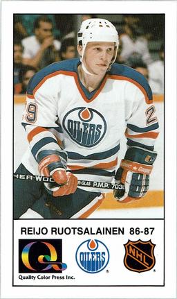 1988-89 Edmonton Oilers Action Magazine Tenth Anniversary Commemerative #22 Reijo Ruotsalainen Front