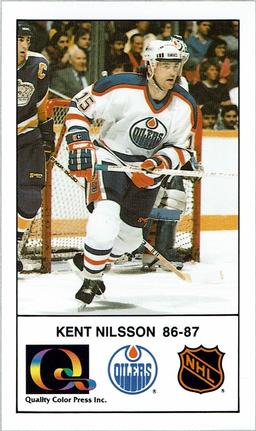 1988-89 Edmonton Oilers Action Magazine Tenth Anniversary Commemerative #27 Kent Nilsson Front