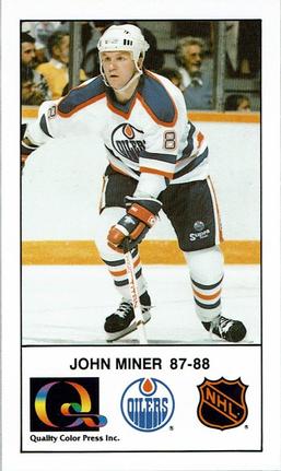 1988-89 Edmonton Oilers Action Magazine Tenth Anniversary Commemerative #30 John Miner Front