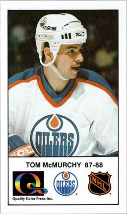 1988-89 Edmonton Oilers Action Magazine Tenth Anniversary Commemerative #31 Tom McMurchy Front