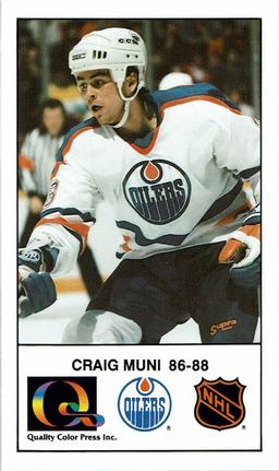 1988-89 Edmonton Oilers Action Magazine Tenth Anniversary Commemerative #33 Craig Muni Front